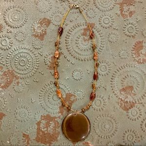 🌸3 for $10🌸 Brown Stone and Bead Necklace Early 2000s